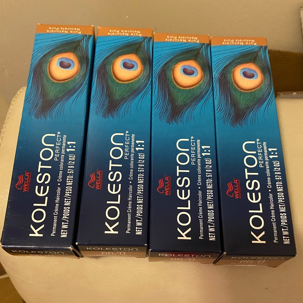 4 box wella koleston permanente crème hair color